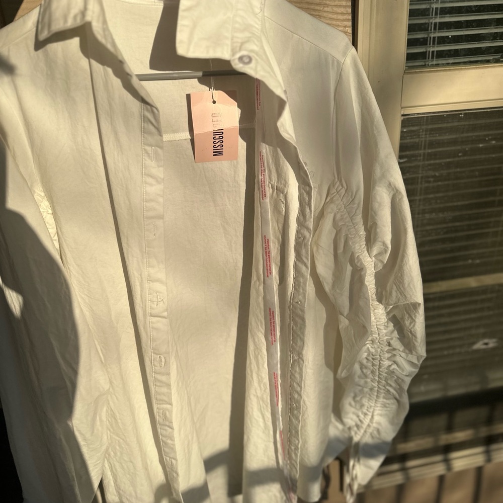 White Button Up Shirt Dress